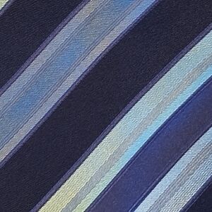 Kenneth Cole Blue Striped Silk Tie